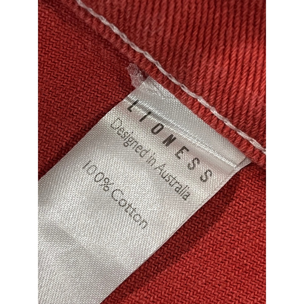 Lioness Red Carpenter Pants Wide Leg Utility Denim Contrast Stitch Womens Size M - Picture 4 of 9
